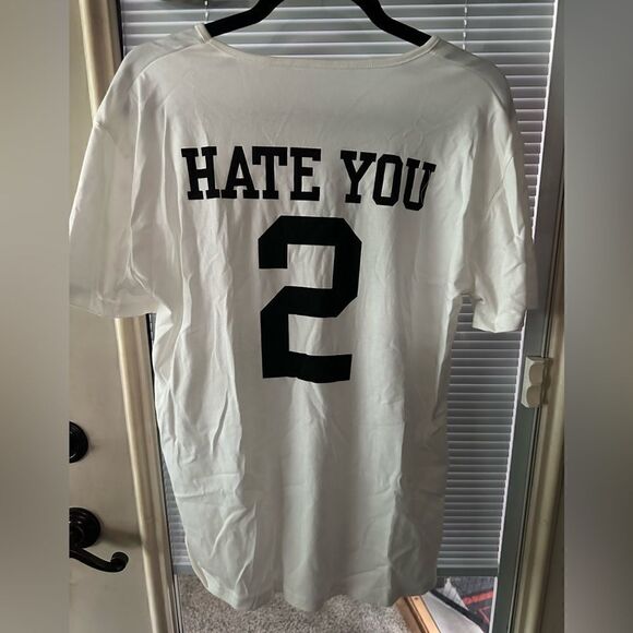 NWT “HATE U 2” white tee with black lettering - Picture 2 of 12